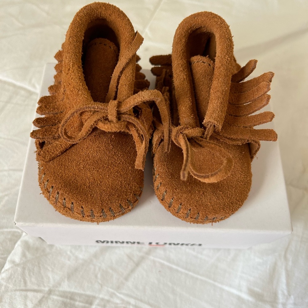 Brown Suede Kids Moccasins